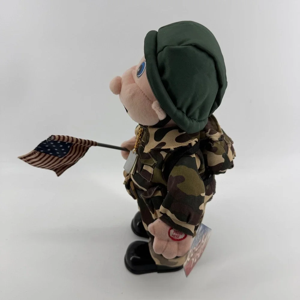 Beverly Hills Teddy Bear Co Animated Soldier Plush We Will Rock You Camo 15 inch